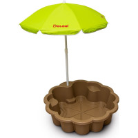 DOLONI Pískoviště Květina EKO hnědá se slunečníkem