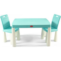 DOLONI Plastový stolek s židlemi modro-bílý