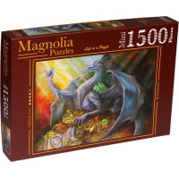 MAGNOLIA Puzzle Modrý drak s pokladem 1000 dílků