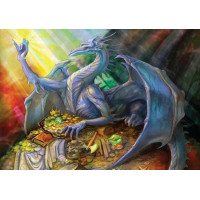 MAGNOLIA Puzzle Modrý drak s pokladem 1000 dílků