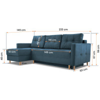 Rohová rozkládací pohovka MONTIJO (více variant)