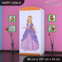 Dětská skříň PRINC A PRINCEZNA - TYP 6B, oranžová