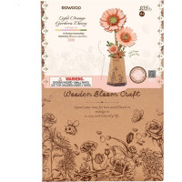 RoboTime 3D dřevěná skládačka Oranžová gerbera