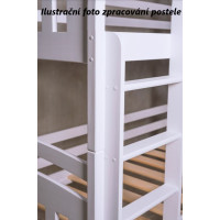 Dětská patrová postel z masivu borovice PETR s přistýlkou a šuplíky - 180x80 cm - OLIVOVĚ ZELENÁ