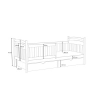 Dětská postel z masivu borovice KORNÉLIE se šuplíky - 200x90 cm - PŘÍRODNÍ BOROVICE