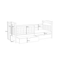 Dětská postel z masivu borovice KRYŠTOF se šuplíky - 200x90 cm - PŘÍRODNÍ BOROVICE