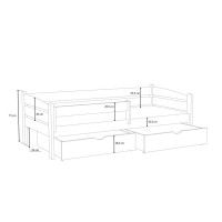 Dětská postel z masivu borovice ZORA se šuplíky - 200x90 cm - PŘÍRODNÍ BOROVICE