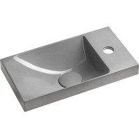 Sapho AGOS betonové umývátko 40x22cm, levé/pravé, šedá pololesk AS40017