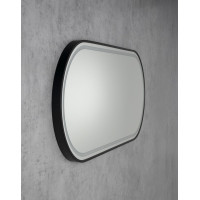 Sapho KAIRA oválné zrcadlo s LED osvětlením 120x50cm, černá mat KA500