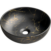 Sapho RONDANE keramické umyvadlo na desku Ø 41cm, portoro mramor AR435PT