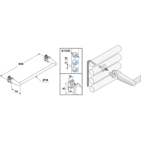 Aqualine Sušák ručníků na otopná tělesa 46cm rovný, černá mat IDR-50B