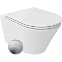 Sapho PACO závěsná WC mísa, Vortex Rimless, 36x53cm, bílá PZ1012V