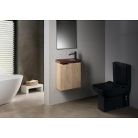 Sapho AGOS betonové umývátko 40x22cm, levé/pravé, tmavě hnědá pololesk AS40015