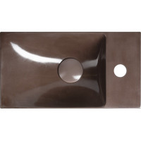 Sapho AGOS betonové umývátko 40x22cm, levé/pravé, tmavě hnědá pololesk AS40015