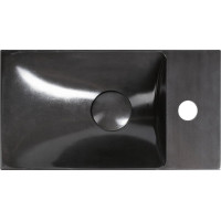 Sapho AGOS betonové umývátko 40x22cm, levé/pravé, antracit pololesk AS40016