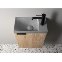 Sapho AGOS betonové umývátko 40x22cm, levé/pravé, šedá pololesk AS40017