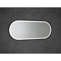 Sapho KAIRA oválné zrcadlo s LED osvětlením 120x50cm, černá mat KA500