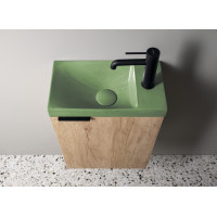 Sapho AGOS betonové umývátko 40x22cm, levé/pravé, zelená pololesk AS40023