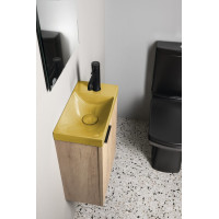 Sapho AGOS betonové umývátko 40x22cm, levé/pravé, žlutá pololesk AS40022