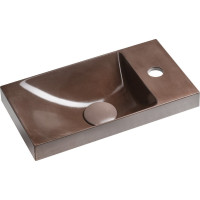 Sapho AGOS betonové umývátko 40x22cm, levé/pravé, tmavě hnědá pololesk AS40015