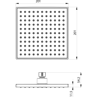 Aqualine Hlavová sprcha, 200x200mm, ABS/chrom SC164