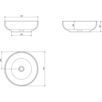 Sapho RONDANE keramické umyvadlo na desku Ø 41cm, portoro mramor AR435PT