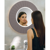 Sapho LUMIRO STRIP kulaté zrcadlo s LED osvětlením v rámu ø 75cm, agila LR750-4343S
