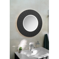 Sapho LUMIRO STRIP kulaté zrcadlo s LED osvětlením v rámu ø 75cm, carina LR750-4141S