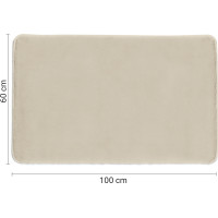 Gedy FUZZY koupelnová předložka, 60x100cm, 100% polyester, protiskluz, tortora 96FY100666