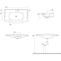 Kerasan THE NEW YORKER keramické umyvadlo 120x53cm, bílá 564301