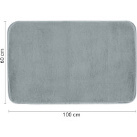 Gedy FUZZY koupelnová předložka, 60x100cm, 100% polyester, protiskluz, šedá 96FY100608
