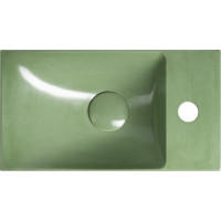 Sapho AGOS betonové umývátko 40x22cm, levé/pravé, zelená pololesk AS40023