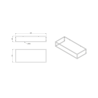 Sapho SKA konzole pod umyvadlo/desku 119, 7x22x51cm, černá mat SKA820