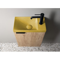 Sapho AGOS betonové umývátko 40x22cm, levé/pravé, žlutá pololesk AS40022