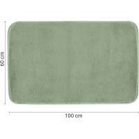Gedy FUZZY koupelnová předložka, 60x100cm, 100% polyester, protiskluz, zelená 96FY100607