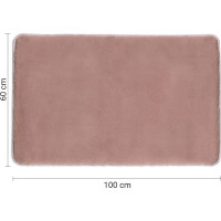 Gedy FUZZY koupelnová předložka, 60x100cm, 100% polyester, protiskluz, růžová 96FY100610