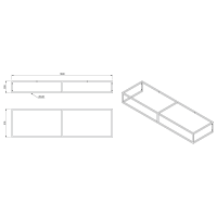 Sapho SKA konzole pod umyvadlo/desku 180x22x51cm, černá mat SKA880