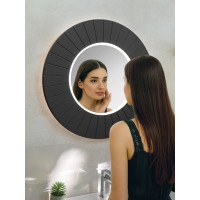 Sapho LUMIRO STRIP kulaté zrcadlo s LED osvětlením v rámu ø 75cm, carina LR750-4141S