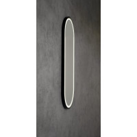 Sapho KAIRA oválné zrcadlo s LED osvětlením 120x50cm, černá mat KA500