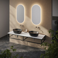 Sapho SKA konzole pod umyvadlo/desku 180x22x51cm, černá mat SKA880