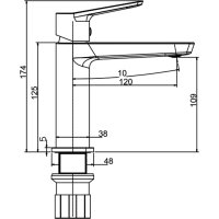 Aqualine FLERY stojánková umyvadlová baterie, chrom FY002