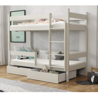 Dětská patrová postel z masivu borovice LEGEND se šuplíky - 200x90 cm