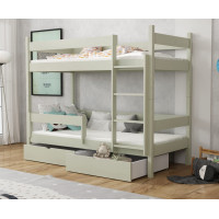 Dětská patrová postel z masivu borovice LEGEND se šuplíky - 200x90 cm