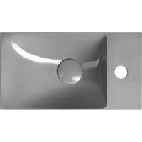 Sapho AGOS betonové umývátko 40x22cm, levé/pravé, šedá pololesk AS40017