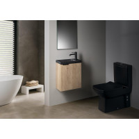 Sapho AGOS betonové umývátko 40x22cm, levé/pravé, antracit pololesk AS40016