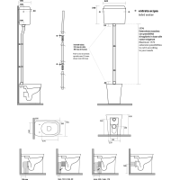 Kerasan THE NEW YORKER WC mísa stojící pro vysokou nádržku, 36, 5x60cm, spodní/zadní odpad, bílá 561801-1