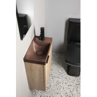 Sapho AGOS betonové umývátko 40x22cm, levé/pravé, tmavě hnědá pololesk AS40015