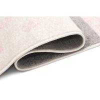 Kusový koberec AZUR srdíčka a hvězdičky - šedý/růžový/bílý, 160x220 cm