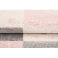 Kusový koberec AZUR srdíčka a hvězdičky - šedý/růžový/bílý, 160x220 cm