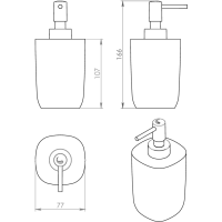 Gedy YLENIA dávkovač mýdla na postavení, zelená YL8007